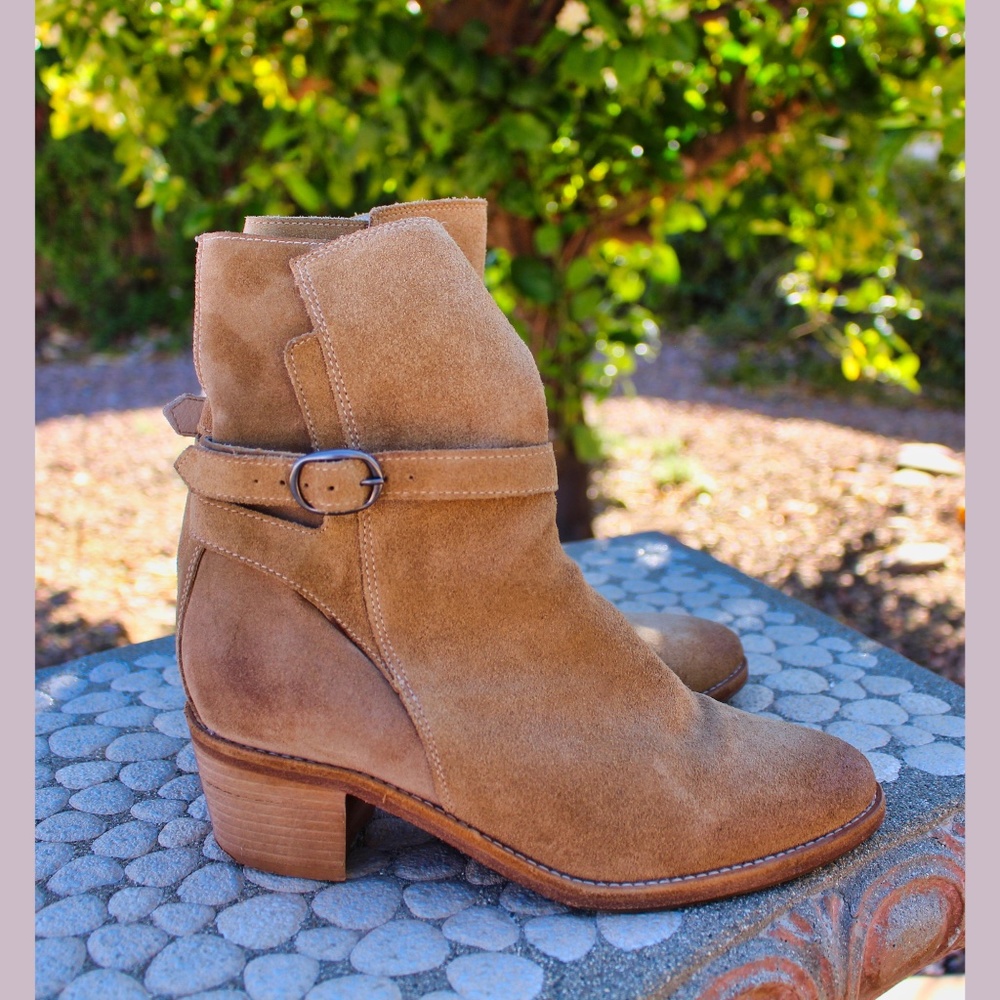 All Saints Jodhpur Tan Suede Boots